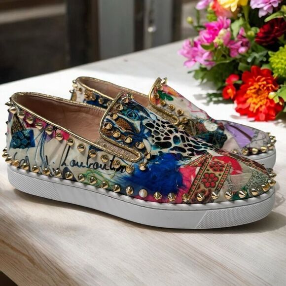 Christian Louboutin Studded Slip On Loafers (35) - Picture 1 of 10
